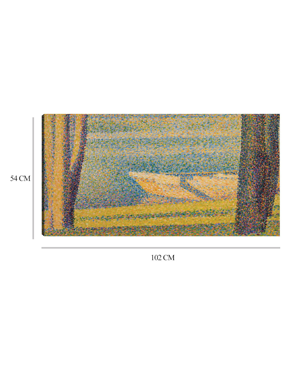 Foto 7 pulgar | Cuadro Decorativo - Barcos Y Árboles Amarrados- Georges Seurat - Costa - 54x102 - Impresión En Lienzo - Fine Art Tj