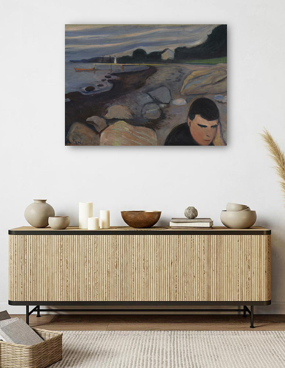 Foto 5 | Cuadro Decorativo - Melancolía (1892)- Edvard Munch - Abstracto - 69x92 - Impresión En Lienzo - Fine Art Tj
