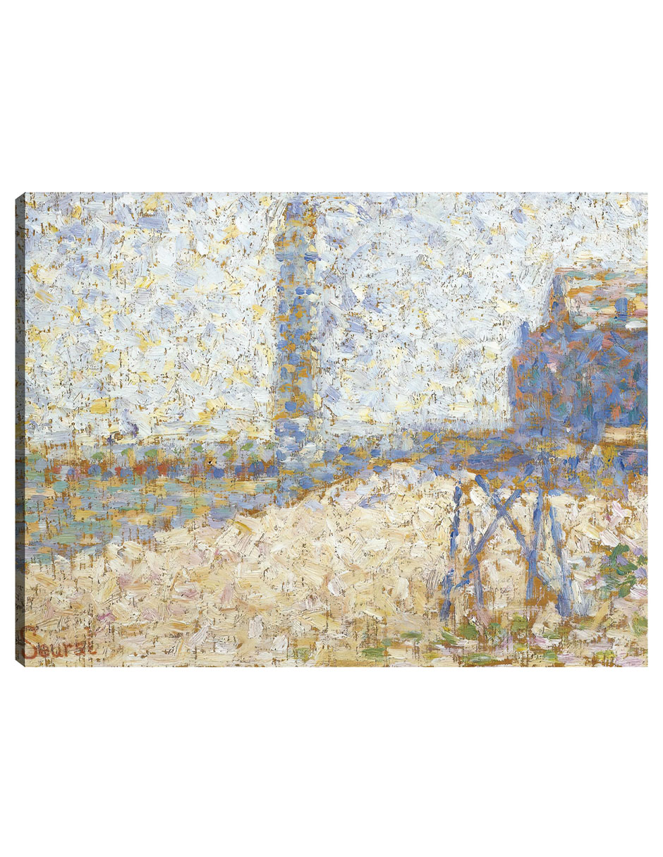 Cuadro Decorativo - El Hospicio Y El Faro De Honfleur- Georges Seurat - Fotografía - 69x92 - Impresión En Lienzo