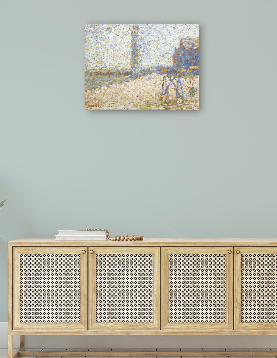 Foto 5 pulgar | Cuadro Decorativo - El Hospicio Y El Faro De Honfleur- Georges Seurat - Fotografía - 69x92 - Impresión En Lienzo