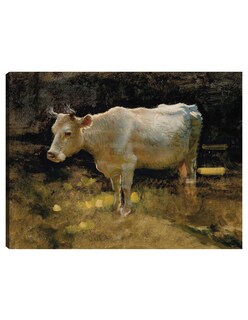 Foto 1 | Cuadro Decorativo - Estudio De Una Vaca En Un Prado.- Joseph Farquharson - Religión - 46x61 - Impresión En Lien