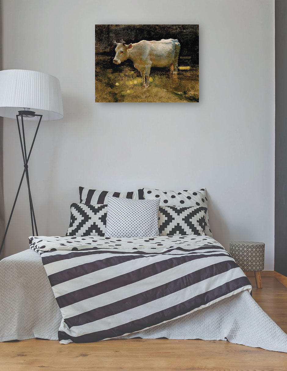 Foto 4 pulgar | Cuadro Decorativo - Estudio De Una Vaca En Un Prado.- Joseph Farquharson - Religión - 46x61 - Impresión En Lien