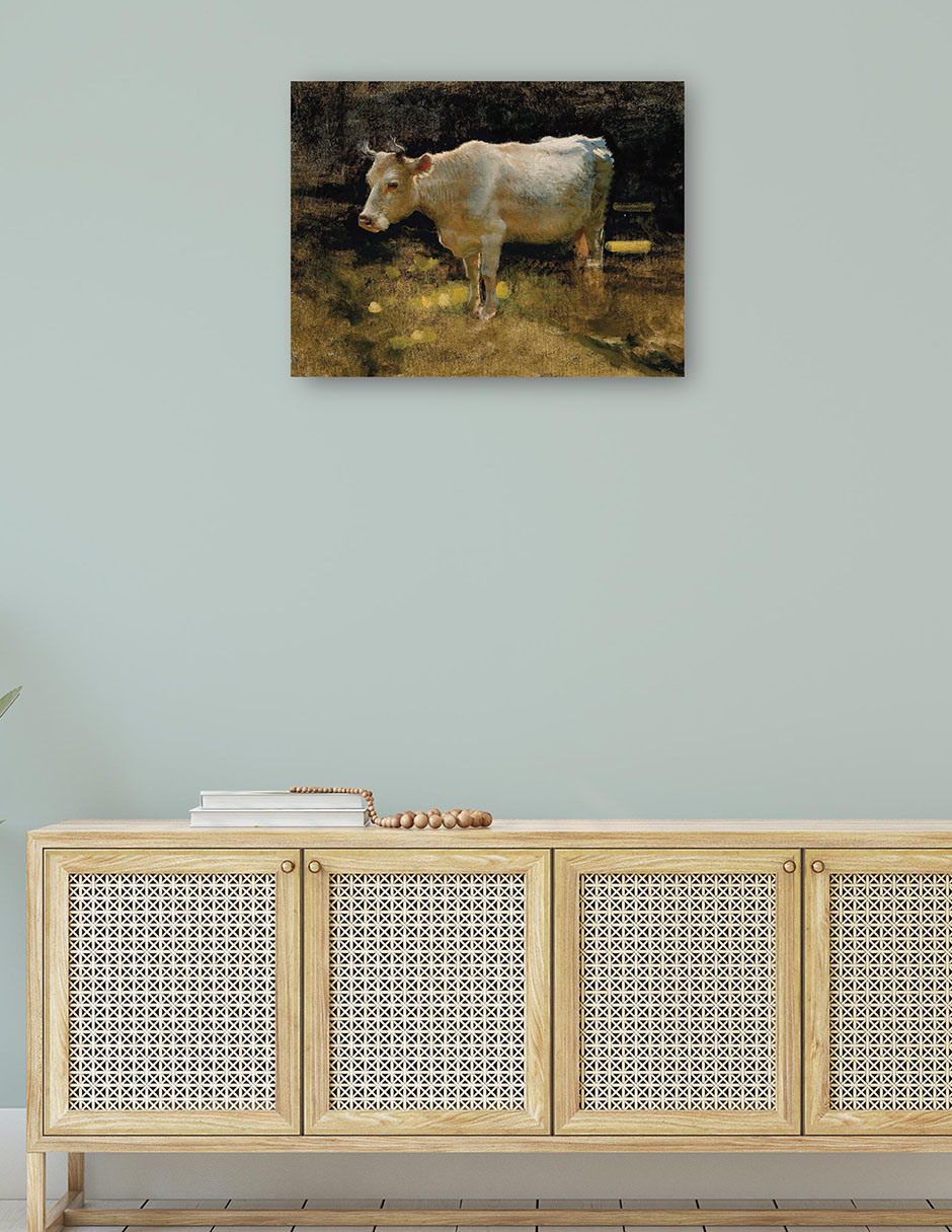Foto 5 pulgar | Cuadro Decorativo - Estudio De Una Vaca En Un Prado.- Joseph Farquharson - Religión - 46x61 - Impresión En Lien