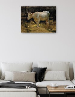 Foto 5 | Cuadro Decorativo - Estudio De Una Vaca En Un Prado.- Joseph Farquharson - Religión - 46x61 - Impresión En Lien