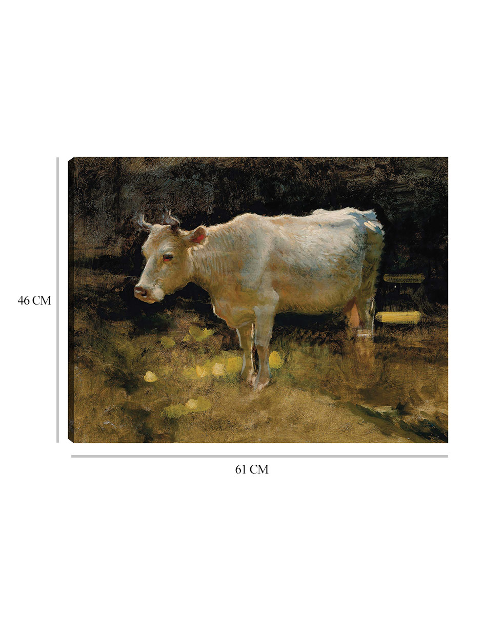 Foto 7 pulgar | Cuadro Decorativo - Estudio De Una Vaca En Un Prado.- Joseph Farquharson - Religión - 46x61 - Impresión En Lien