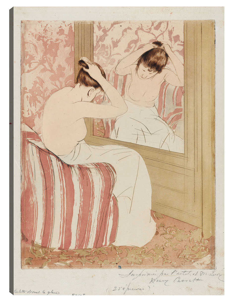 Cuadro Decorativo - El Peinado (1890-1891)- Mary Cassatt - Fotografía - 69x92 - Impresión En Lienzo - Fine Art Tj
