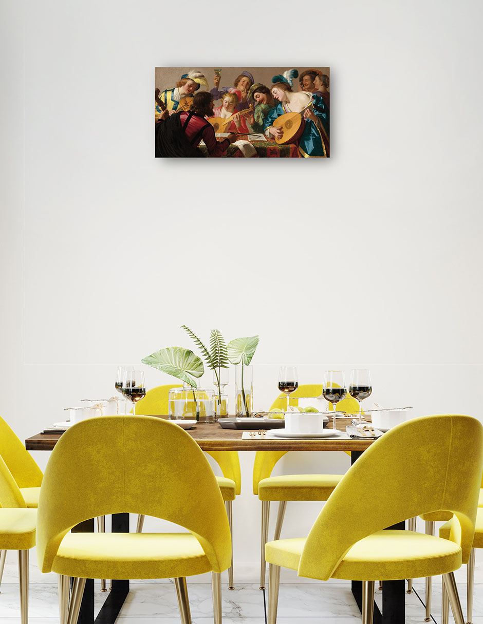 Foto 4 pulgar | Cuadro Decorativo - El Concierto- Gerrit Van Honthorst - Fotografía - 46x89 - Impresión En Lienzo - Fine Art Tj