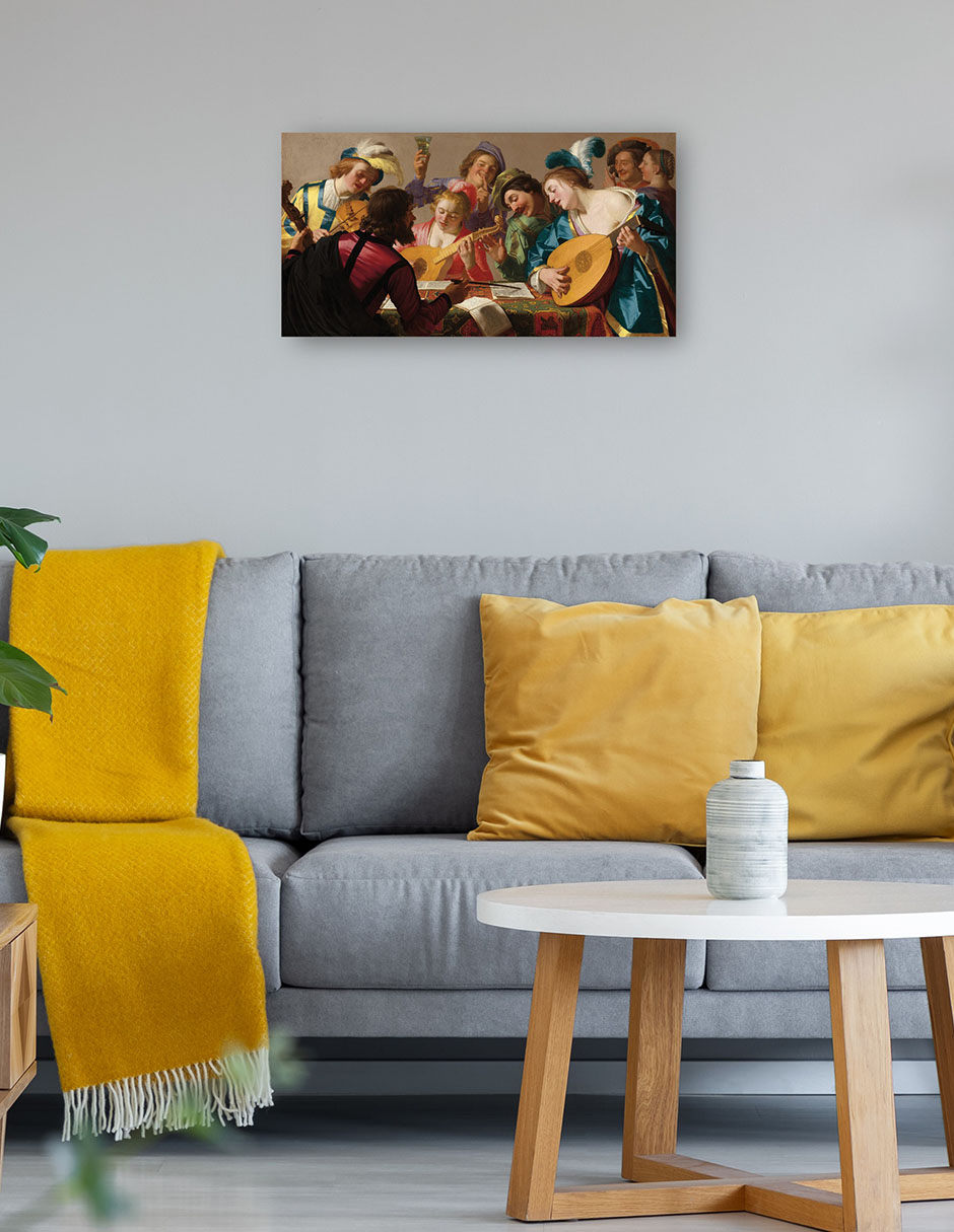 Foto 5 pulgar | Cuadro Decorativo - El Concierto- Gerrit Van Honthorst - Fotografía - 46x89 - Impresión En Lienzo - Fine Art Tj