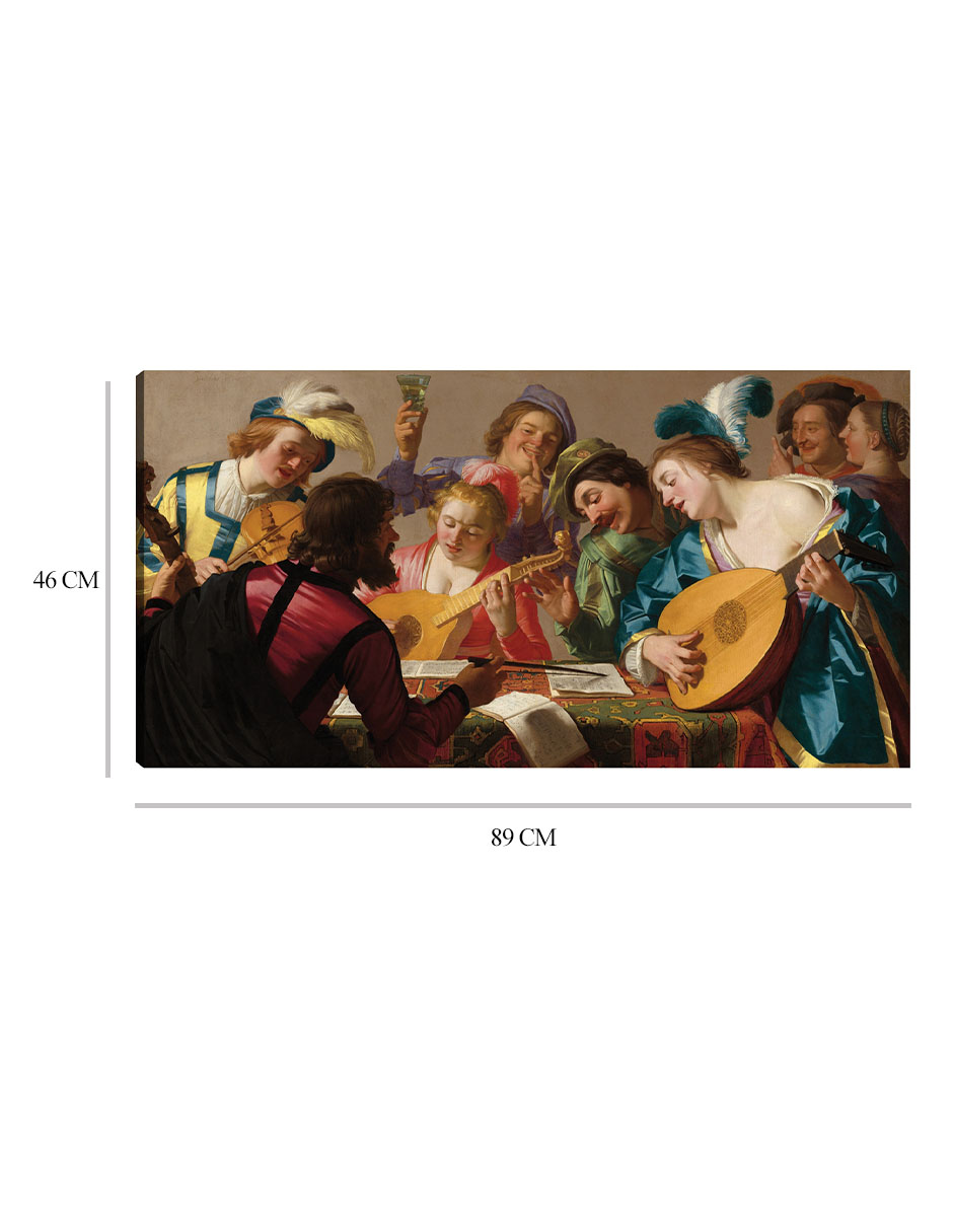 Foto 7 pulgar | Cuadro Decorativo - El Concierto- Gerrit Van Honthorst - Fotografía - 46x89 - Impresión En Lienzo - Fine Art Tj