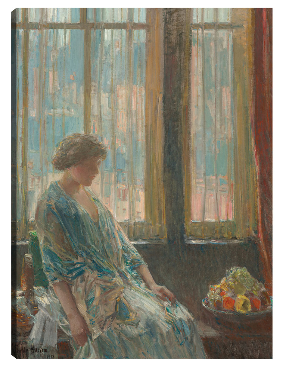 Cuadro Decorativo - La Ventana De Nueva York- Childe Hassam - Fotografía - 77x102 - Impresión En Lienzo - Fine Art Tj