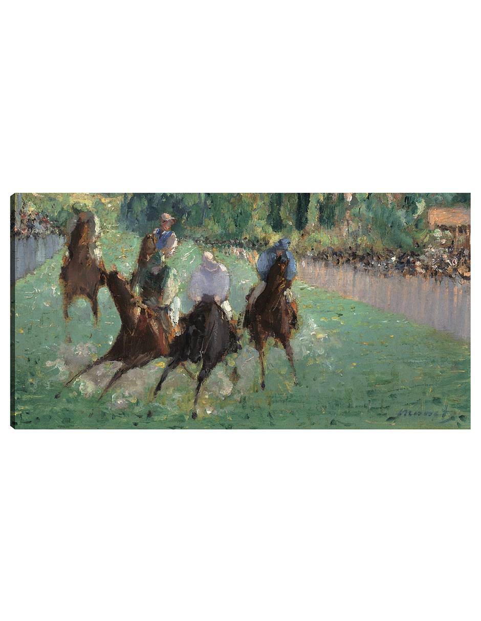Cuadro Decorativo - En Las Carreras (c. 1875)- Edouard Manet - Fotografía - 34x64 - Impresión En Lienzo - Fine Art Tj