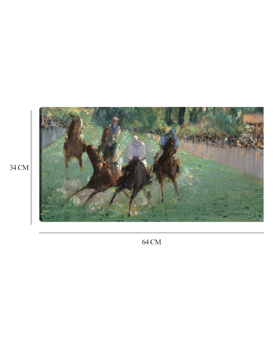 Foto 7 pulgar | Cuadro Decorativo - En Las Carreras (c. 1875)- Edouard Manet - Fotografía - 34x64 - Impresión En Lienzo - Fine Art Tj