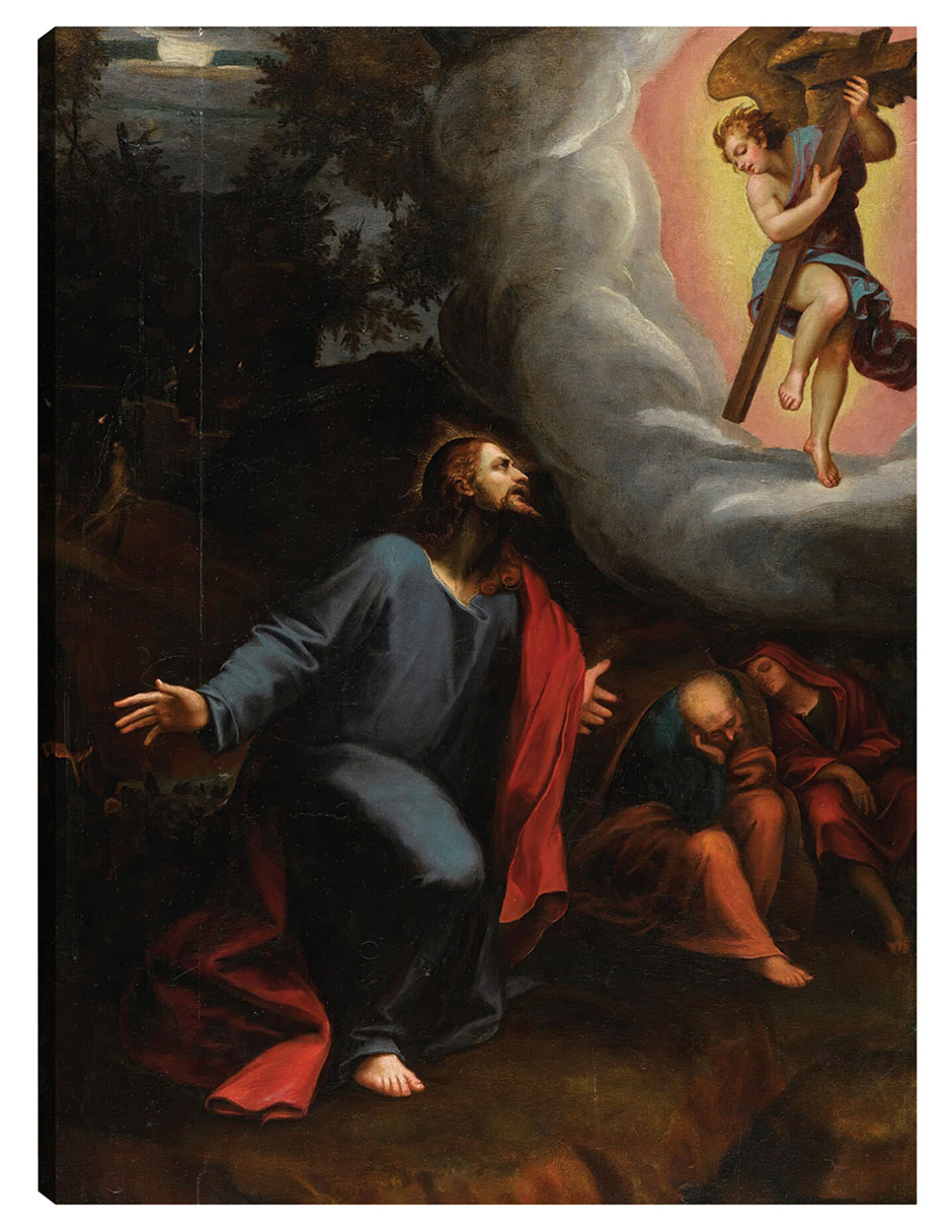 Cuadro Decorativo - Cristo En El Huerto De Getsemaní- Juan Sariñena - Religión - 69x92 - Impresión En Lienzo - Fin
