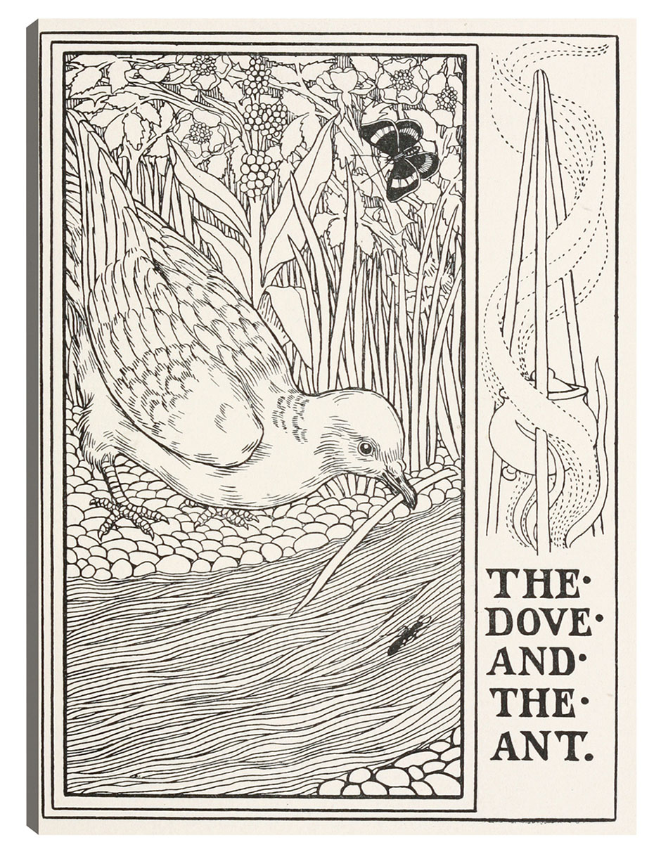 Foto 1 | Cuadro Decorativo - La Paloma Y La Hormiga (1900)- Percy J. Billinghurst - Animales - 69x92 - Impresión En Lienz