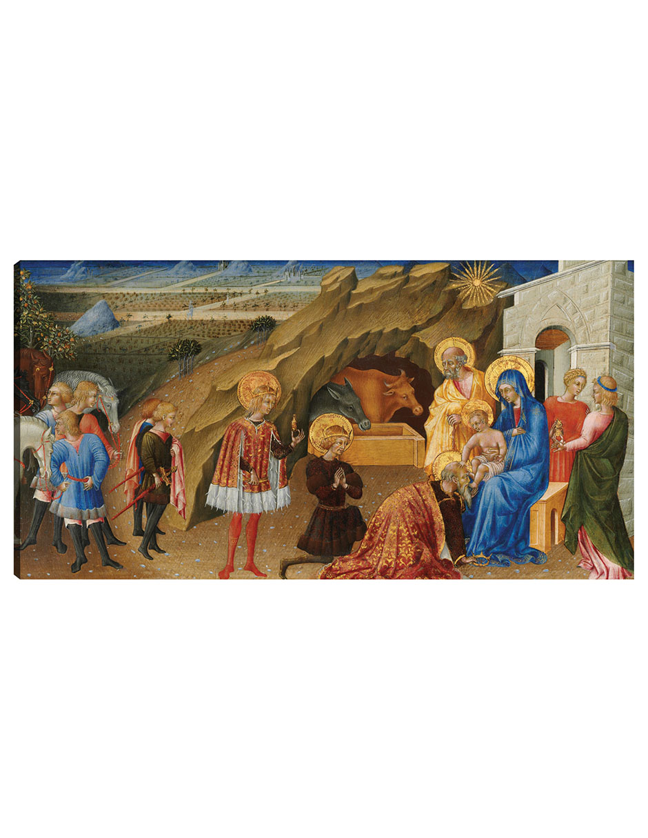 Cuadro Decorativo - La Adoración De Los Magos C. 1450- Giovanni Di Paolo - Religión - 46x89 - Impresión En Lie