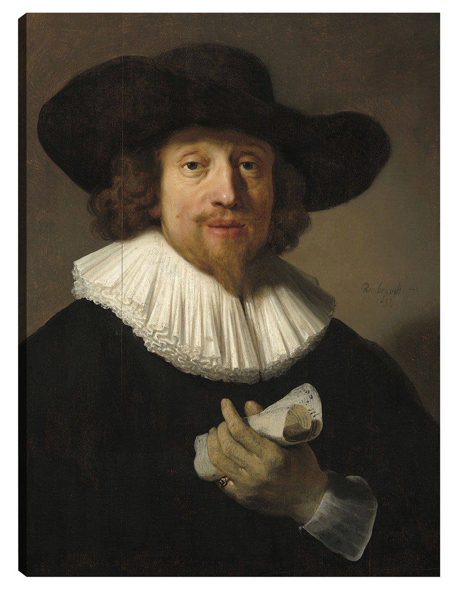 Cuadro Decorativo - Hombre Con Una Partitura (1633)- Rembrandt Van Rijn - Fotografía - 46x61 - Impresión En Li