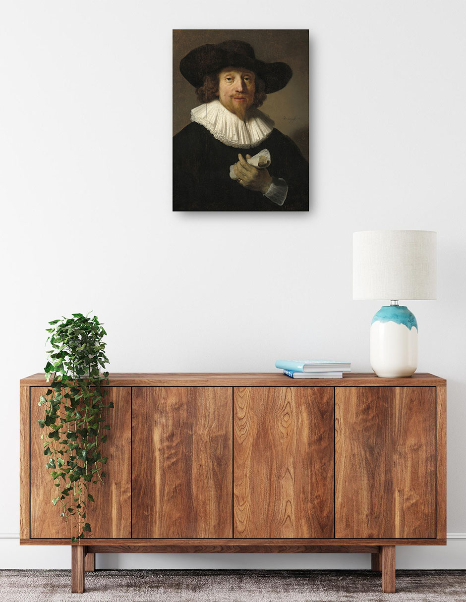 Foto 3 pulgar | Cuadro Decorativo - Hombre Con Una Partitura (1633)- Rembrandt Van Rijn - Fotografía - 46x61 - Impresión En Li