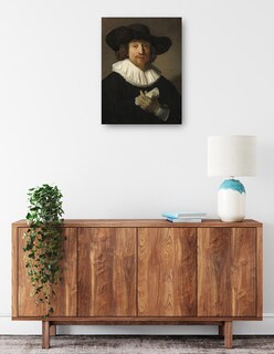 Foto 2 | Cuadro Decorativo - Hombre Con Una Partitura (1633)- Rembrandt Van Rijn - Fotografía - 46x61 - Impresión En Li