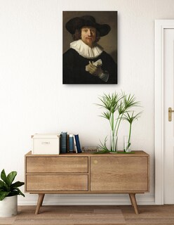 Foto 3 | Cuadro Decorativo - Hombre Con Una Partitura (1633)- Rembrandt Van Rijn - Fotografía - 46x61 - Impresión En Li