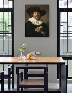 Foto 4 | Cuadro Decorativo - Hombre Con Una Partitura (1633)- Rembrandt Van Rijn - Fotografía - 46x61 - Impresión En Li