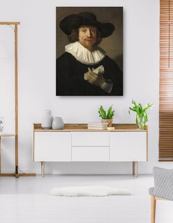 Foto 5 | Cuadro Decorativo - Hombre Con Una Partitura (1633)- Rembrandt Van Rijn - Fotografía - 46x61 - Impresión En Li