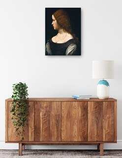 Foto 2 | Cuadro Decorativo - Retrato De Una Señorita, C. 1500- Leonardo Da Vinci - Fotografía - 69x92 - Impresión En L