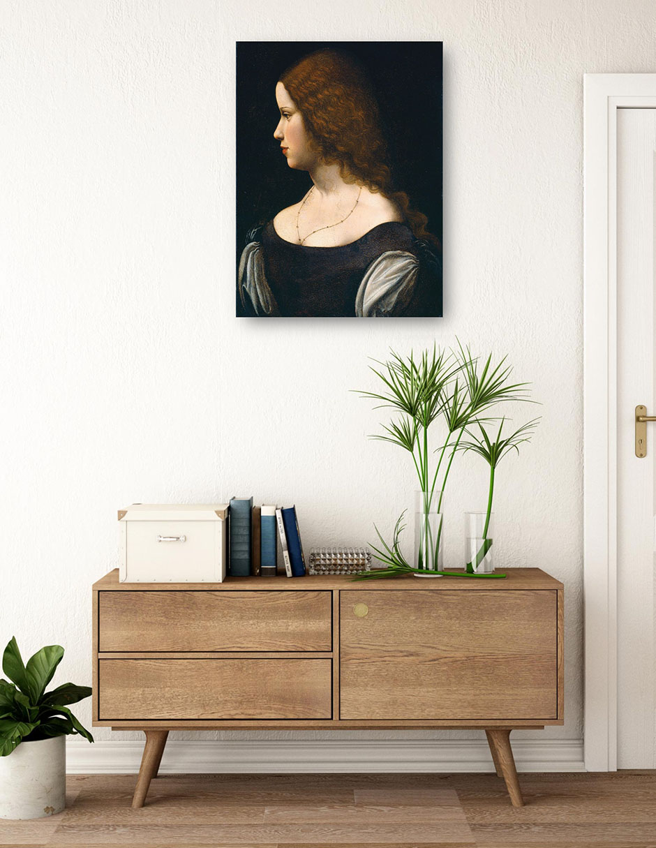 Foto 4 pulgar | Cuadro Decorativo - Retrato De Una Señorita, C. 1500- Leonardo Da Vinci - Fotografía - 69x92 - Impresión En L