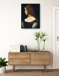 Foto 3 | Cuadro Decorativo - Retrato De Una Señorita, C. 1500- Leonardo Da Vinci - Fotografía - 69x92 - Impresión En L