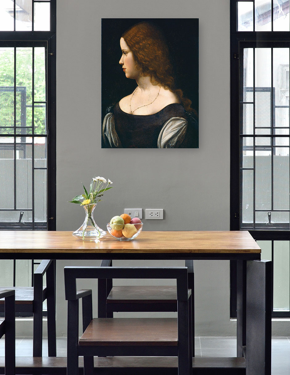 Foto 5 pulgar | Cuadro Decorativo - Retrato De Una Señorita, C. 1500- Leonardo Da Vinci - Fotografía - 69x92 - Impresión En L