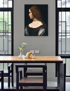 Foto 4 | Cuadro Decorativo - Retrato De Una Señorita, C. 1500- Leonardo Da Vinci - Fotografía - 69x92 - Impresión En L