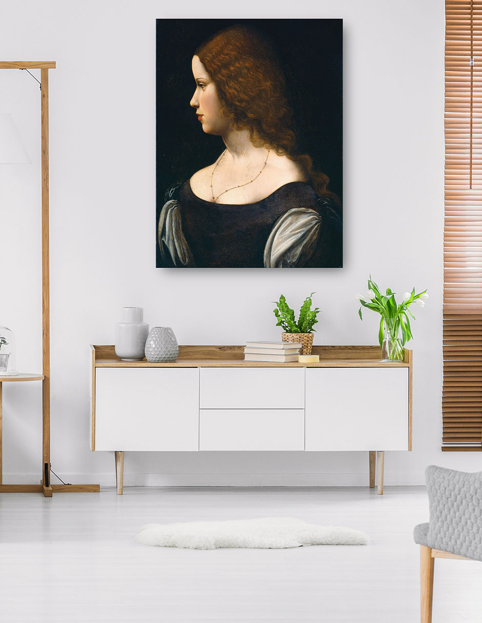 Foto 6 pulgar | Cuadro Decorativo - Retrato De Una Señorita, C. 1500- Leonardo Da Vinci - Fotografía - 69x92 - Impresión En L
