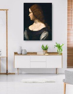 Foto 5 | Cuadro Decorativo - Retrato De Una Señorita, C. 1500- Leonardo Da Vinci - Fotografía - 69x92 - Impresión En L