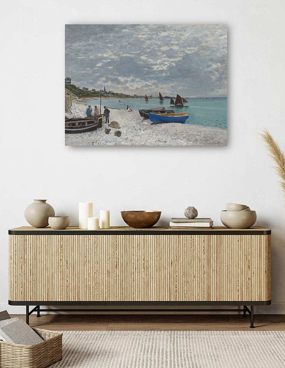 Foto 6 pulgar | Cuadro Decorativo - La Playa De Sainte-adresse- Claude Monet - Religión - 28x36 - Impresión En Lienzo - Fine Art Tj