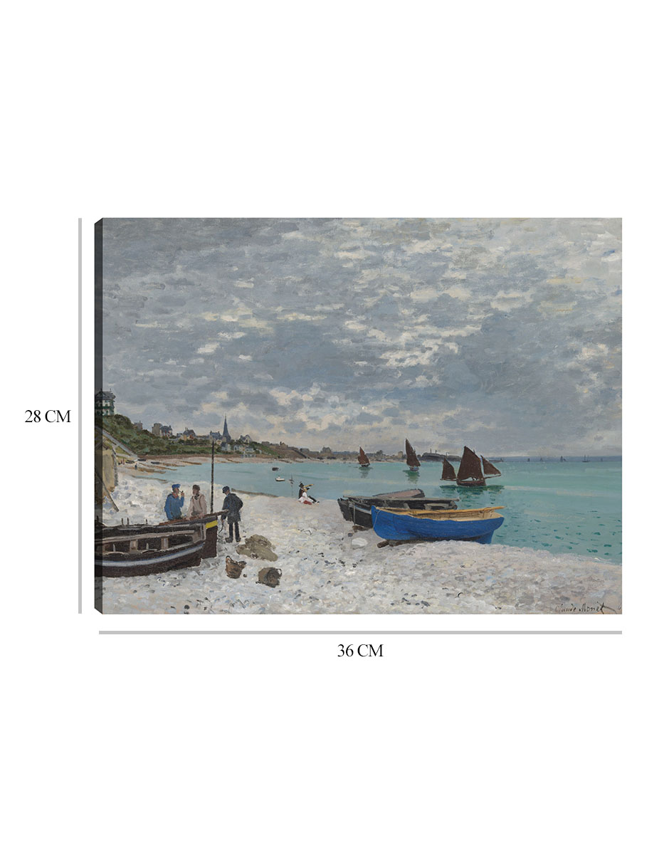Foto 7 pulgar | Cuadro Decorativo - La Playa De Sainte-adresse- Claude Monet - Religión - 28x36 - Impresión En Lienzo - Fine Art Tj