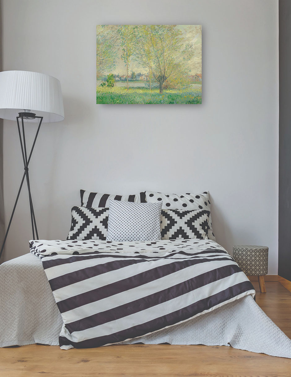 Foto 4 pulgar | Cuadro Decorativo - Los Sauces- Claude Monet - Religión - 77x102 - Impresión En Lienzo - Fine Art Tj