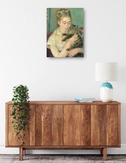 Foto 2 | Cuadro Decorativo - Mujer Con Un Gato- Pierre-auguste Renoir - Fotografía - 28x36 - Impresión En Lienzo - Fine Art Tj