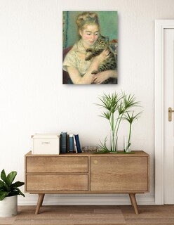 Foto 3 | Cuadro Decorativo - Mujer Con Un Gato- Pierre-auguste Renoir - Fotografía - 28x36 - Impresión En Lienzo - Fine Art Tj