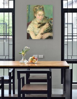 Foto 4 | Cuadro Decorativo - Mujer Con Un Gato- Pierre-auguste Renoir - Fotografía - 28x36 - Impresión En Lienzo - Fine Art Tj