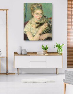 Foto 5 | Cuadro Decorativo - Mujer Con Un Gato- Pierre-auguste Renoir - Fotografía - 28x36 - Impresión En Lienzo - Fine Art Tj