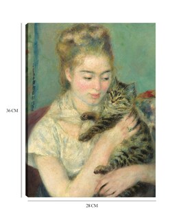 Foto 6 | Cuadro Decorativo - Mujer Con Un Gato- Pierre-auguste Renoir - Fotografía - 28x36 - Impresión En Lienzo - Fine Art Tj