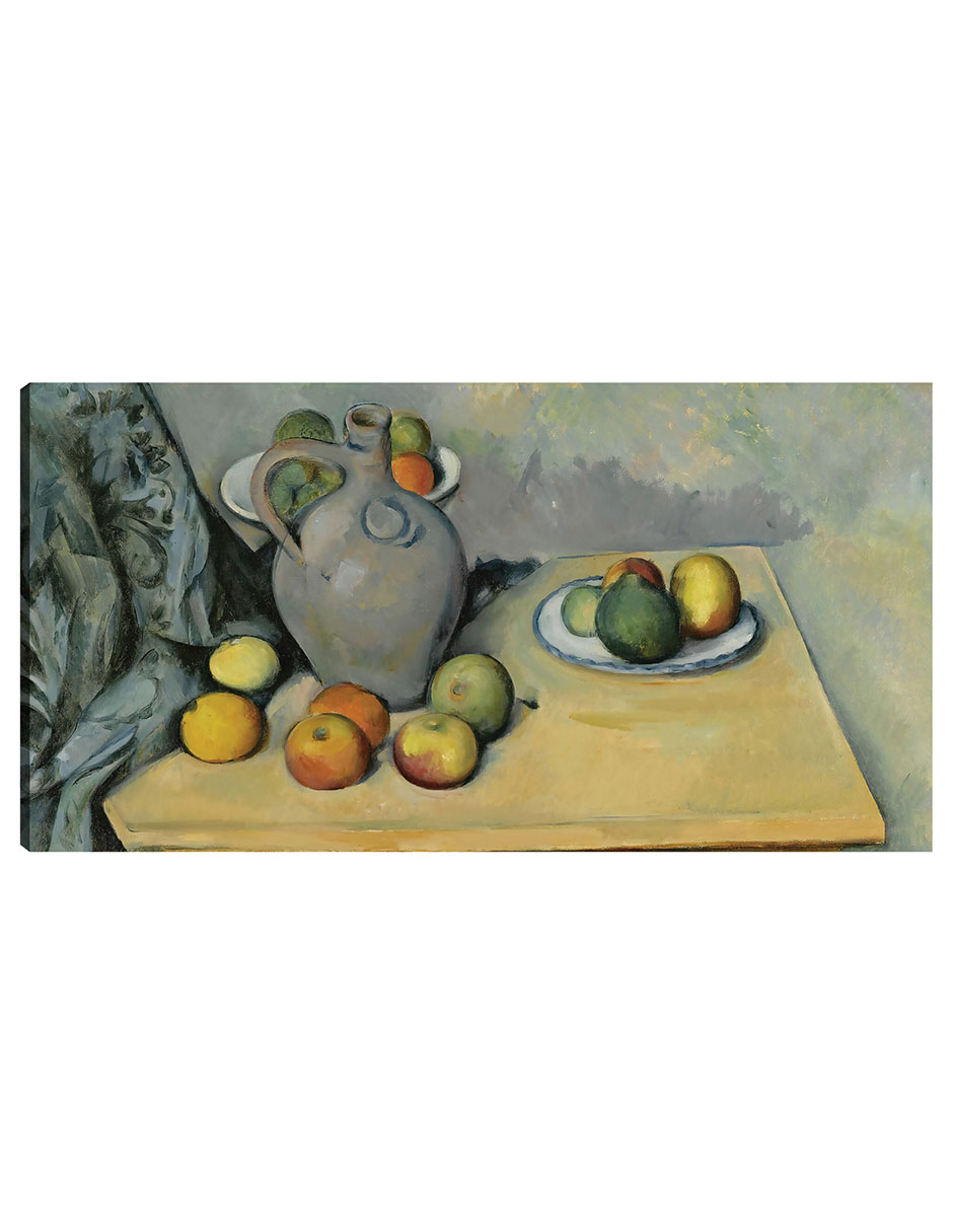 Cuadro Decorativo - Mesa Pichet Et Fruits Sur Une- Paul Cézanne - Fotografía - 34x64 - Impresión En Lienzo - Fine Art