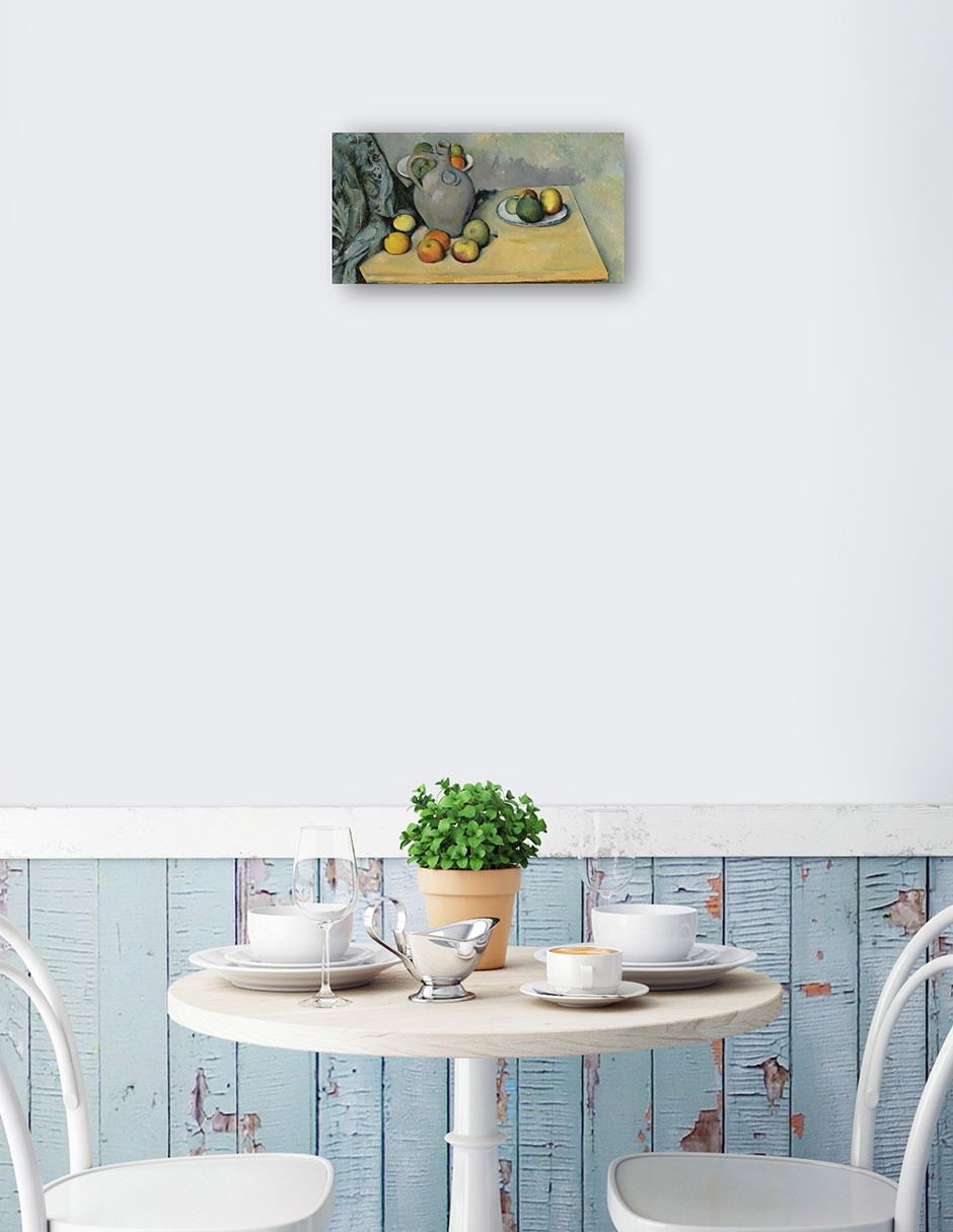 Foto 2 | Cuadro Decorativo - Mesa Pichet Et Fruits Sur Une- Paul Cézanne - Fotografía - 34x64 - Impresión En Lienzo - Fine Art