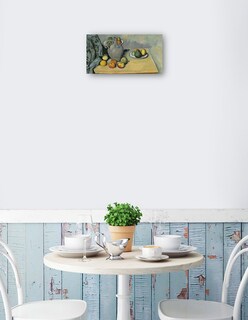 Foto 2 | Cuadro Decorativo - Mesa Pichet Et Fruits Sur Une- Paul Cézanne - Fotografía - 34x64 - Impresión En Lienzo - Fine Art
