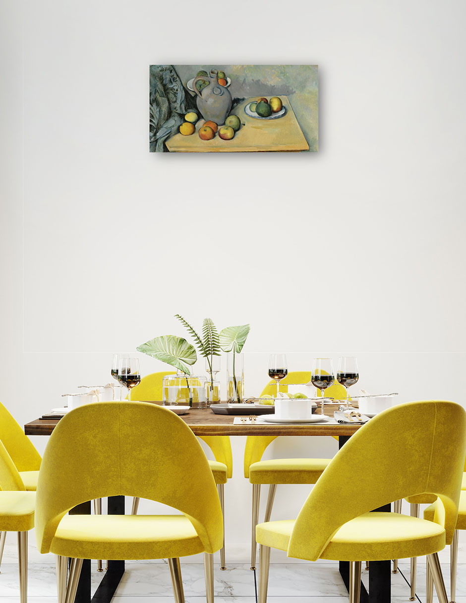 Foto 4 pulgar | Cuadro Decorativo - Mesa Pichet Et Fruits Sur Une- Paul Cézanne - Fotografía - 34x64 - Impresión En Lienzo - Fine Art