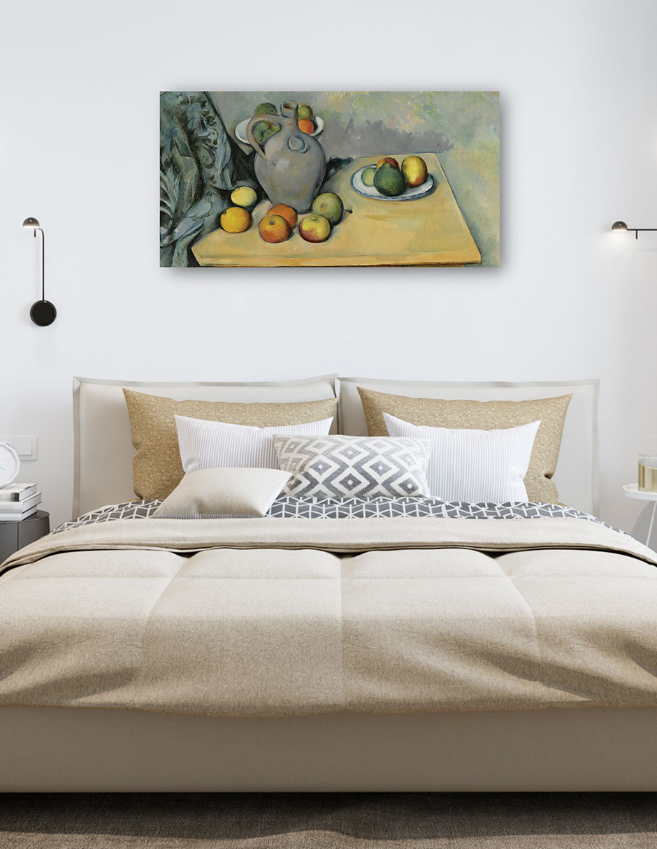 Foto 5 | Cuadro Decorativo - Mesa Pichet Et Fruits Sur Une- Paul Cézanne - Fotografía - 34x64 - Impresión En Lienzo - Fine Art