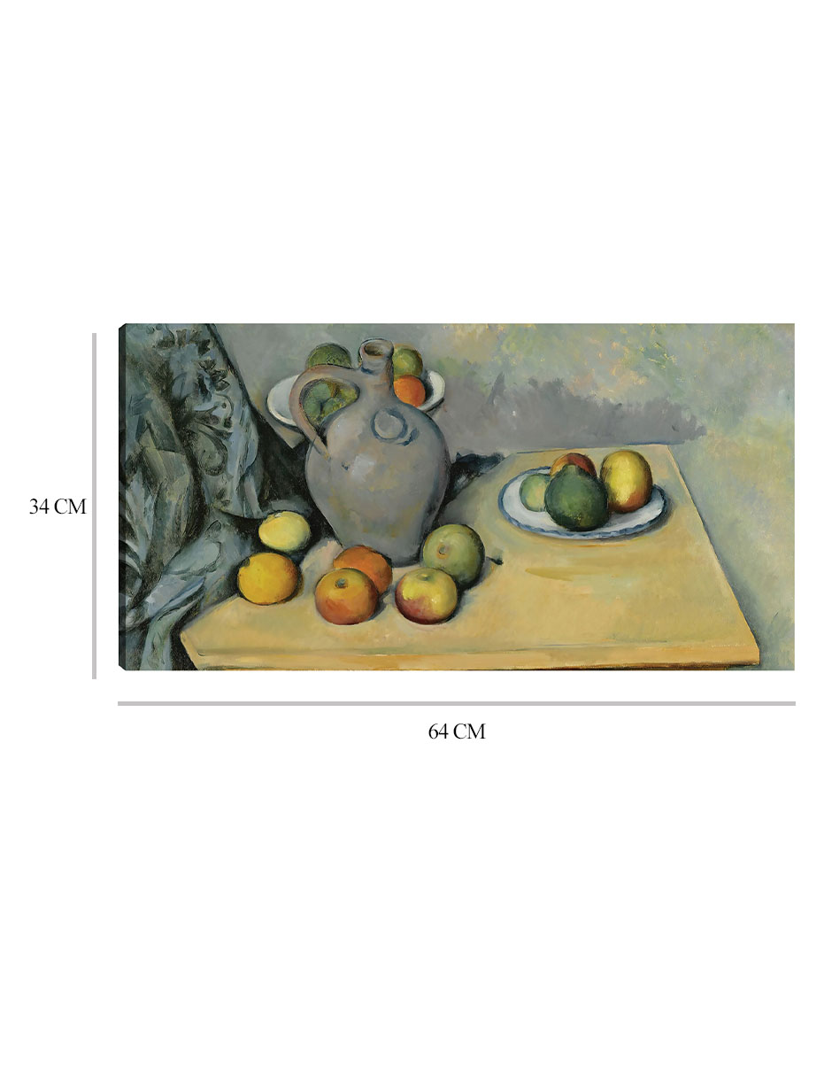 Foto 7 pulgar | Cuadro Decorativo - Mesa Pichet Et Fruits Sur Une- Paul Cézanne - Fotografía - 34x64 - Impresión En Lienzo - Fine Art