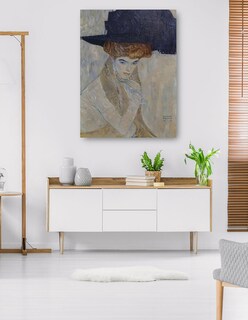 Foto 5 | Cuadro Decorativo - El Sombrero De Plumas Negras (1910)- Gustav Klimt - Fotografía - 28x36 - Impresión En Lienzo