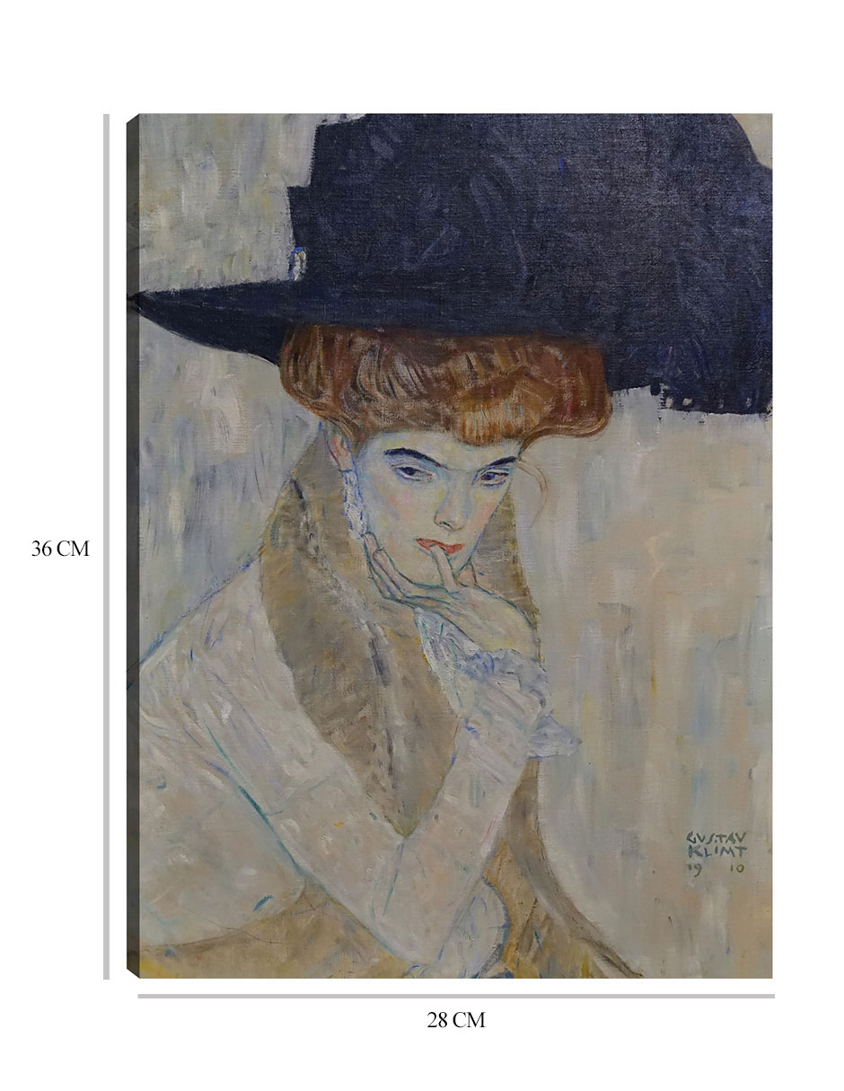 Foto 6 | Cuadro Decorativo - El Sombrero De Plumas Negras (1910)- Gustav Klimt - Fotografía - 28x36 - Impresión En Lienzo