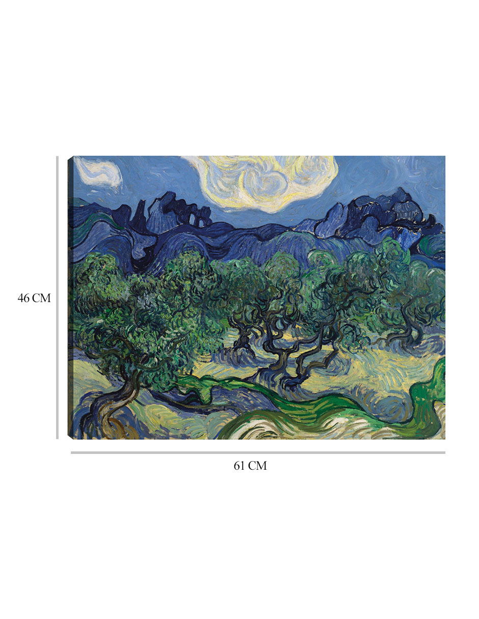 Foto 7 pulgar | Cuadro Decorativo - Los Olivos- Vincent Van Gogh - Paisaje - 46x61 - Impresión En Lienzo - Fine Art Tj