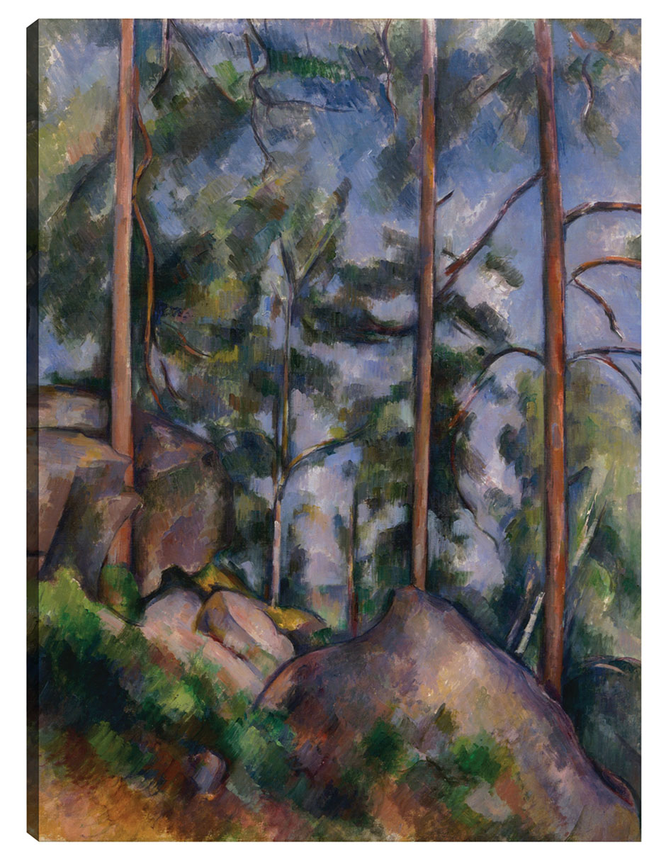 Cuadro Decorativo - Pinos Y Rocas (1897)- Paul Cézanne - Paisaje - 69x92 - Impresión En Lienzo - Fine Art Tj
